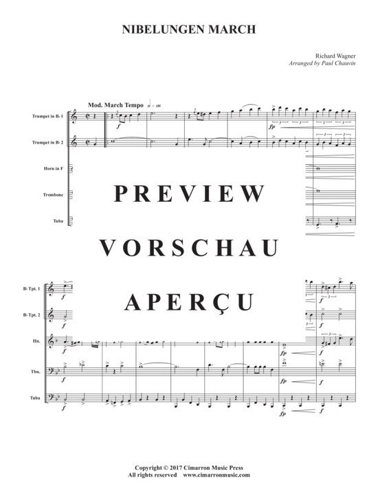 Produktgalerie: Seite 3 von 11 Nibelungen Marsch (Nibelungen March) , ,  (Blechbläserquintett)