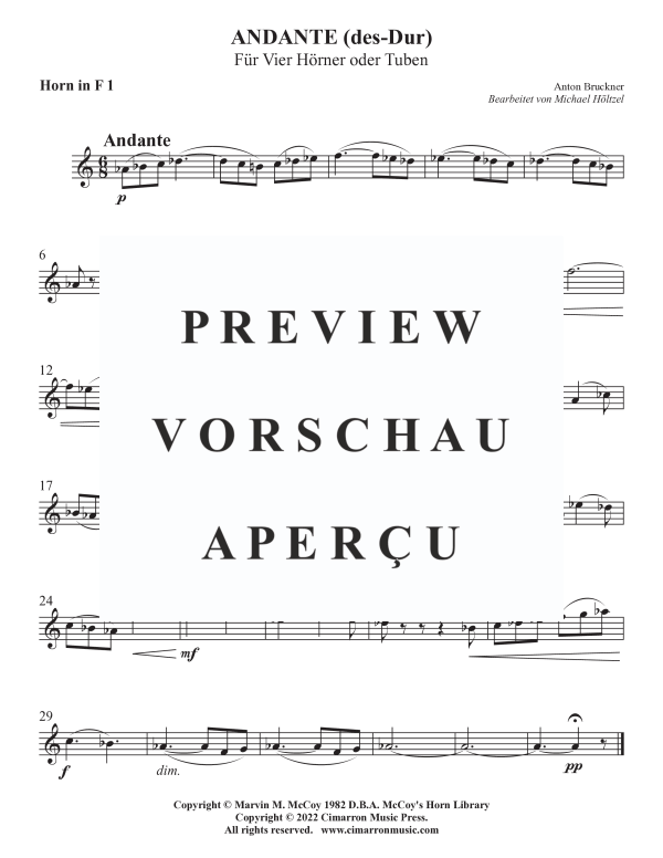 Product gallery: Page 5 of 8 Andante in Des-Dur, , Horn/Tuba Quartet