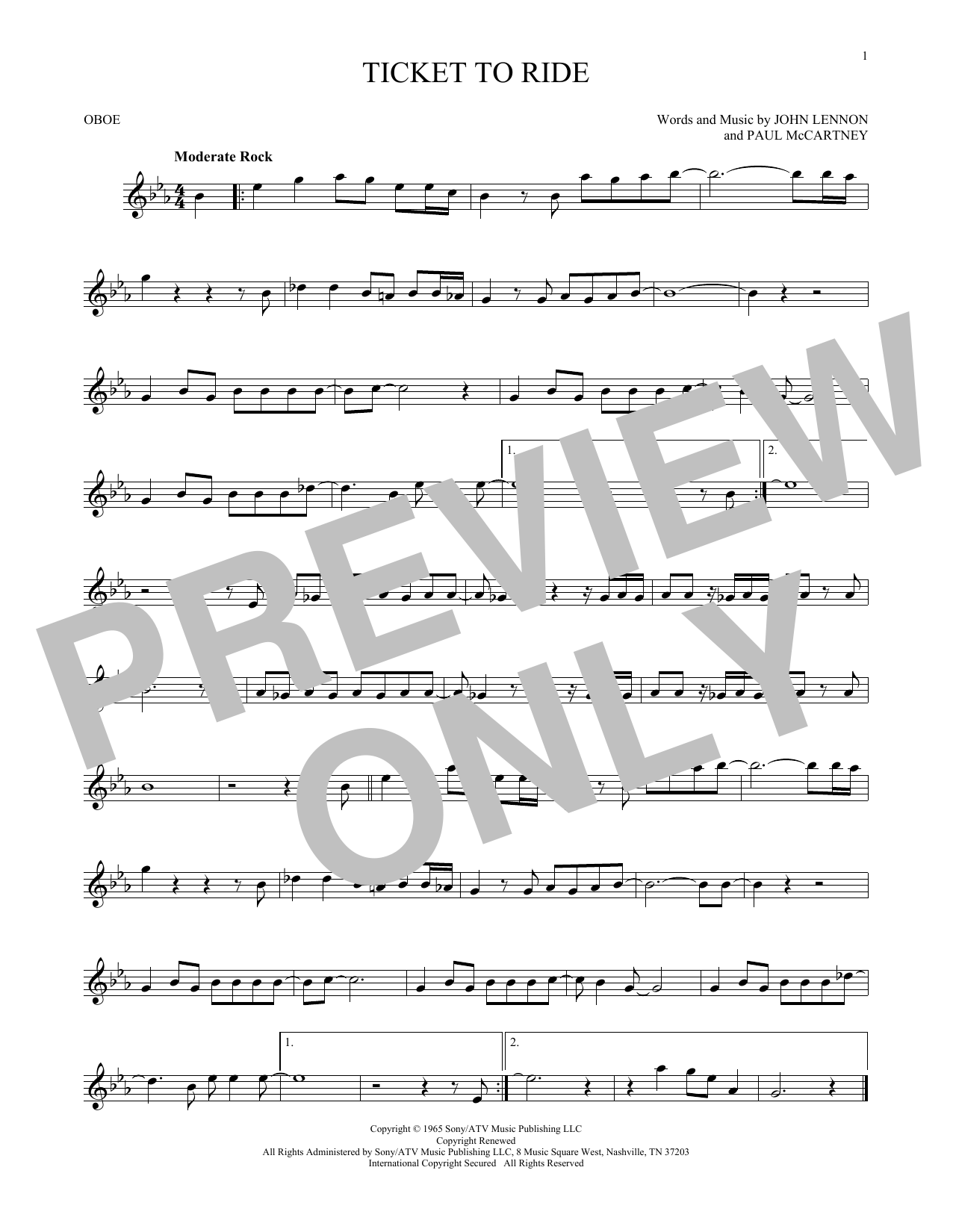 Produktgalerie: Seite 1 von 1 Ticket To Ride, The Beatles, Oboe