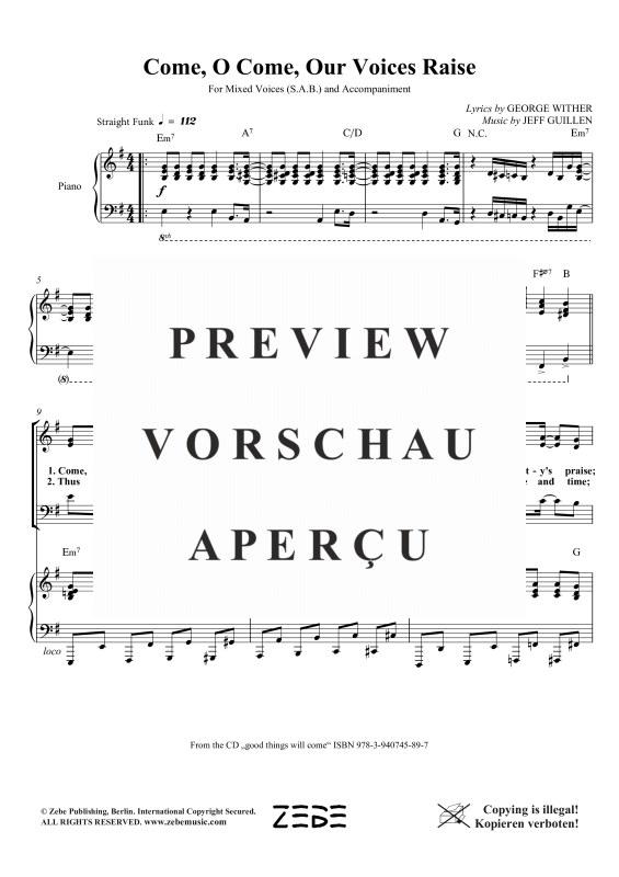 Produktgalerie: Seite 7 von 11 Come, O Come, Our Voices Raise, , Gemischter Chor SAB und Klavier