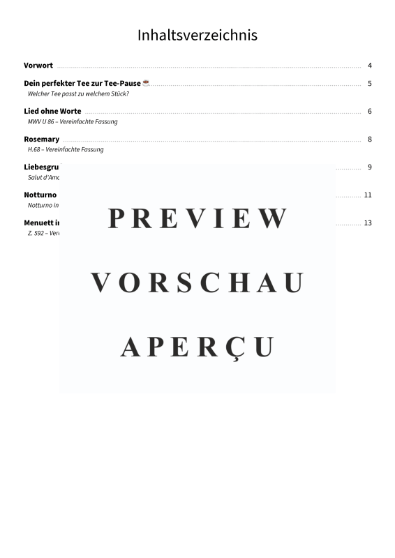 Produktgalerie: Seite 5 von 11 Tee-Pause am Klavier - Vereinfachte Wohlfühlstücke für kurze Auszeiten, , Klavier Solo