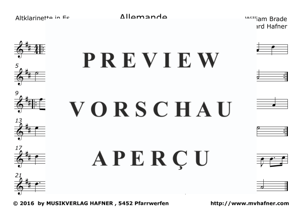 Product gallery: Page 10 of 11 Allemande, , (Clarinet Quintet)