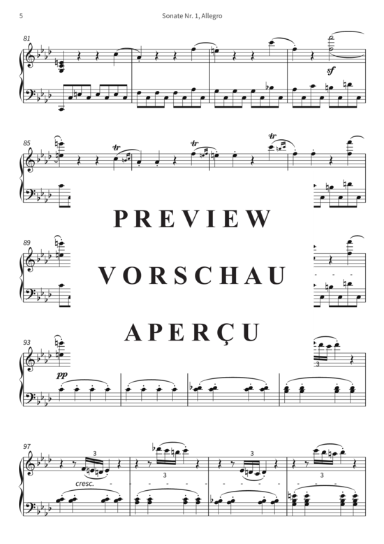 Produktgalerie: Seite 8 von 11 Sonate Nr. 1, Allegro - op. 2 No. 1, f-Moll , , Klavier Solo