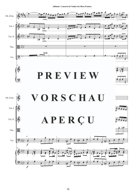 Product gallery: Page 11 of 11 Concerto in F-Moll Op.9, , Oboe D'Amore Solo, String Ensemble, and Harpsichord (Bc)