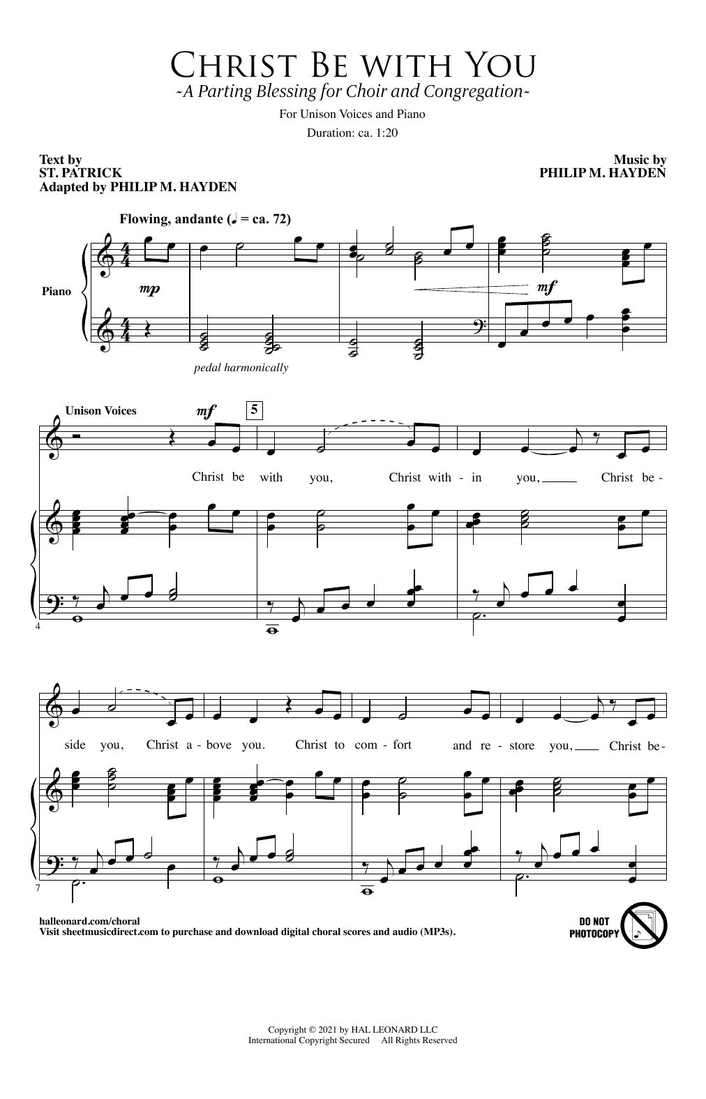 Produktgalerie: Seite 1 von 1 Christ Be With You (A Parting Blessing for Choir and Congregation), Philip M. Hayden, Chor