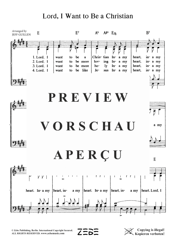 Produktgalerie: Seite 1 von 4 Lord, I Want to Be a Christian, , Gemischter Chor