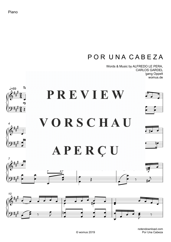 Produktgalerie: Seite 7 von 9 Por Una Cabeza, Gardel, Carlos, Querflöte und Klavier