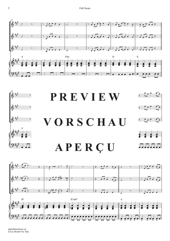 Product gallery: Page 3 of 21 Every breath you take , Police, The, (violin trio + piano)