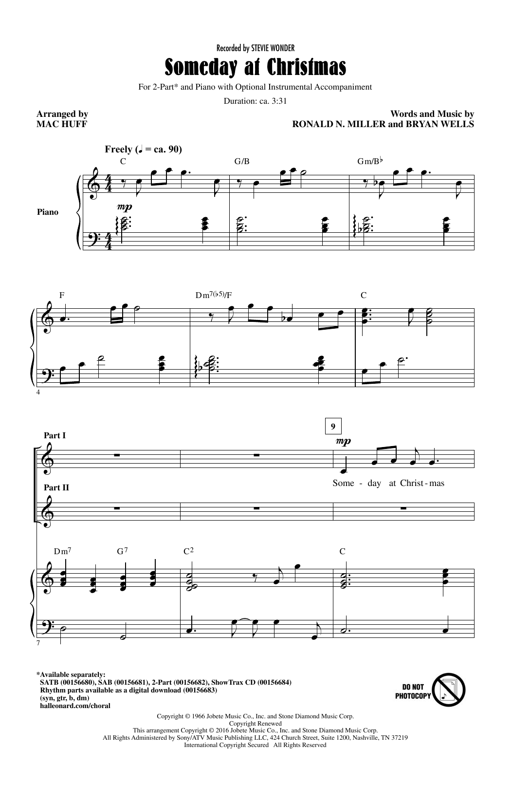 Produktbild zu: Someday At Christmas (arr. Mac Huff)