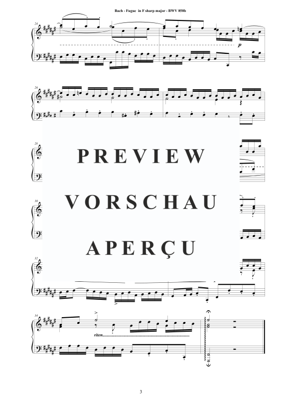 Produktgalerie: Seite 4 von 4 Fuge Fis-Dur BWV 858b, , Klavier Solo