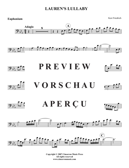 Product gallery: Page 8 of 11 Lauren's Lullaby (for my daughter) , , Baritone/Trombone and Piano