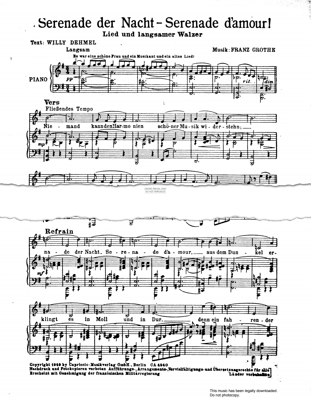 Product picture to: Serenade der Nacht (Serenade d'amour)