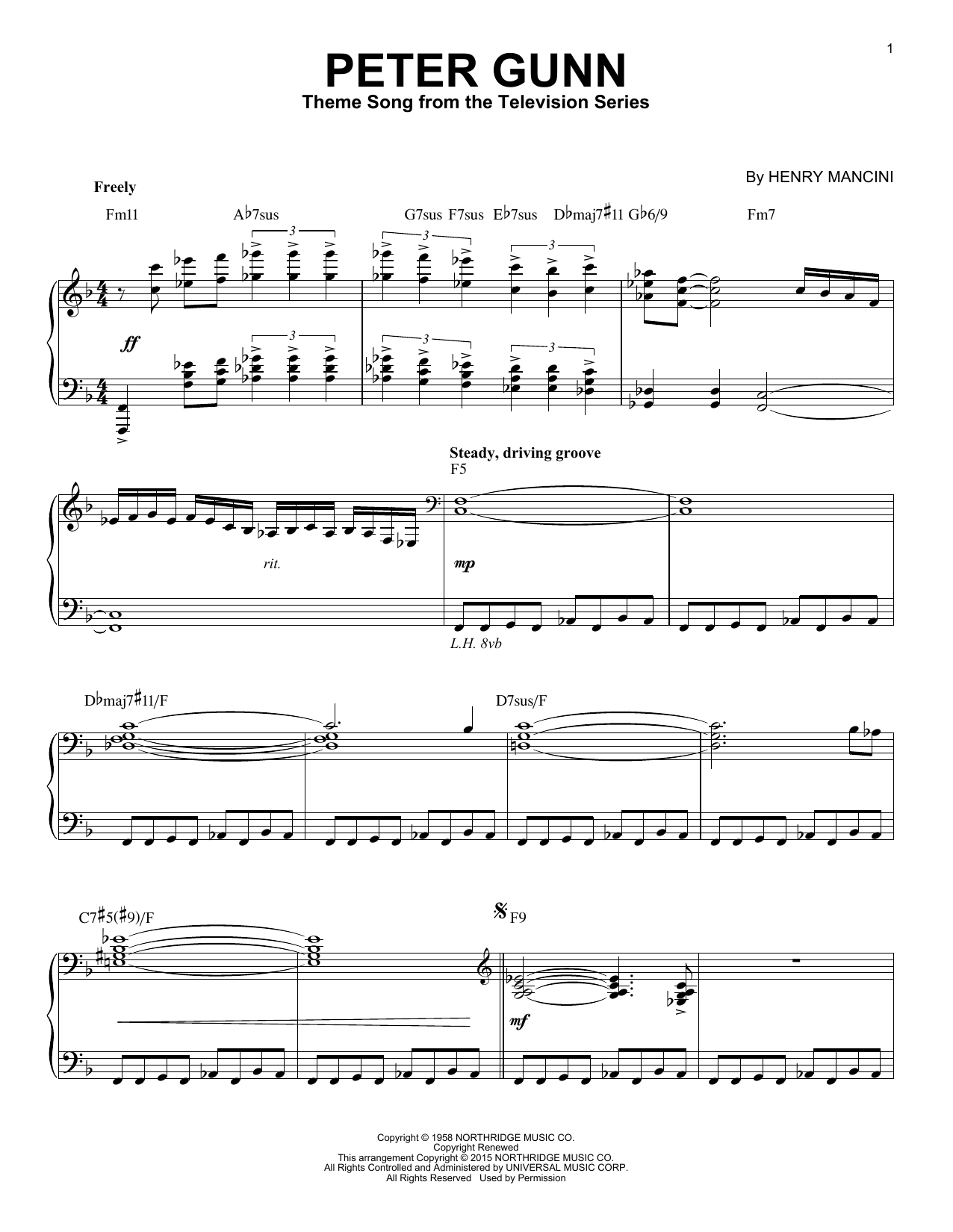 Product picture to: Peter Gunn [Jazz version] (arr. Brent Edstrom)