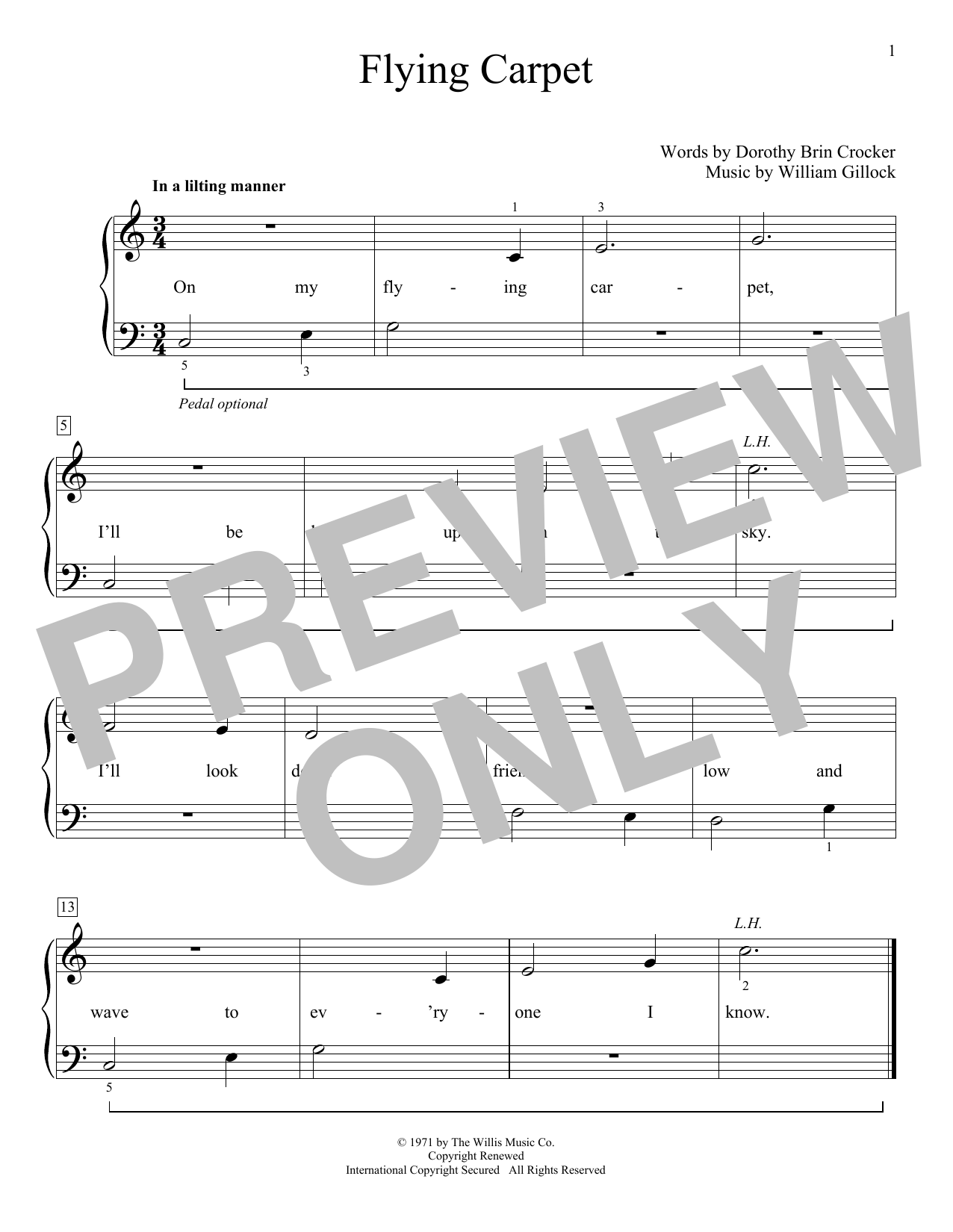 Produktgalerie: Seite 1 von 1 Flying Carpet, William Gillock, Klavier