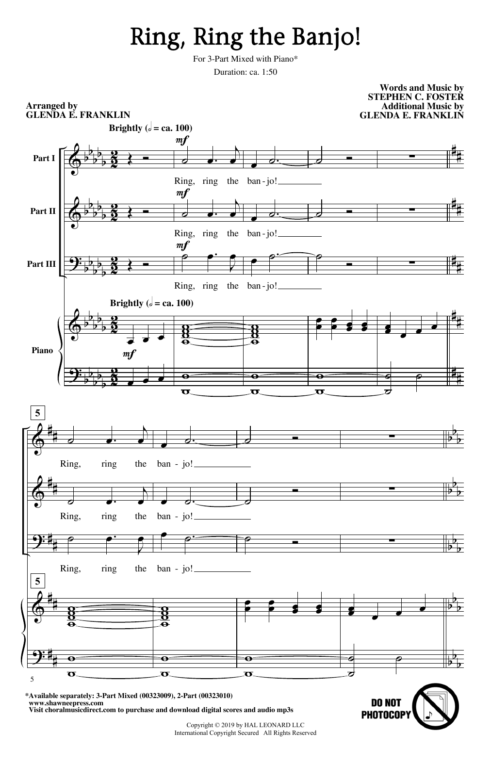 Product picture to: Ring, Ring The Banjo! (arr. Glenda E. Franklin)