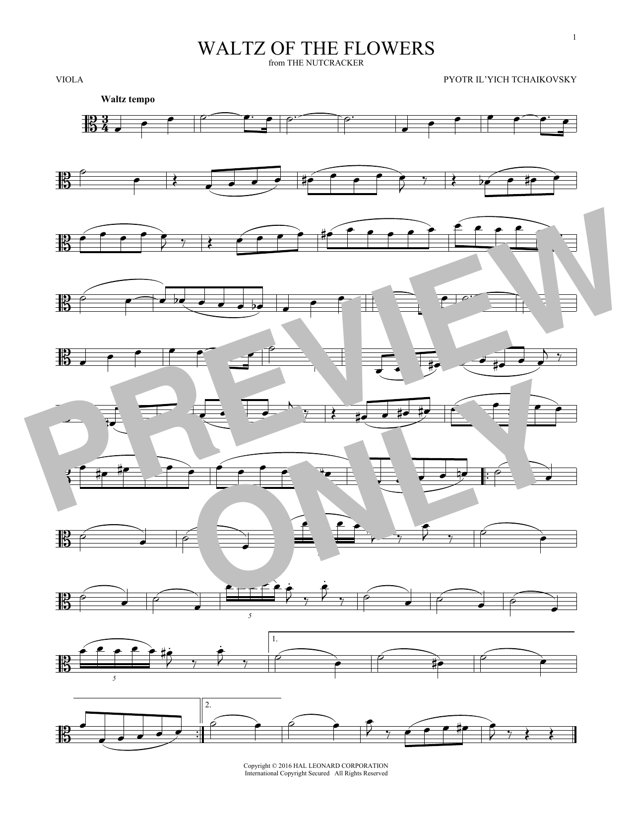 Product gallery: Page 1 of 1 Waltz Of The Flowers, Op. 71a (from The Nutcracker), Pyotr Il'yich Tchaikovsky