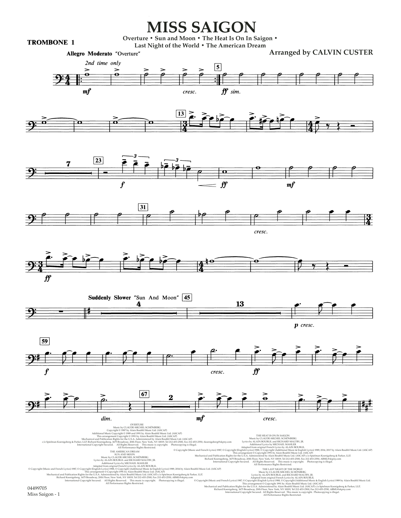 Produktbild zu: Miss Saigon (arr. Calvin Custer) - Trombone 1