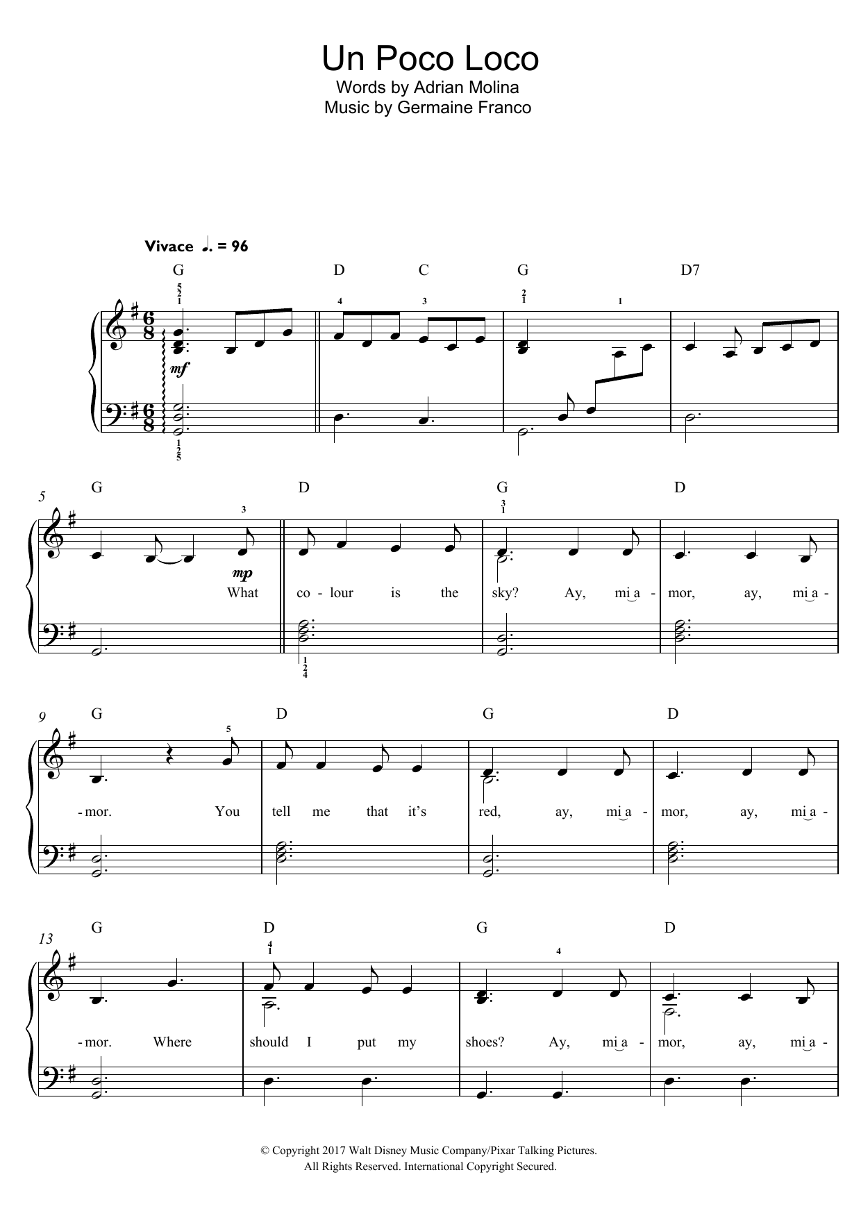 Produktbild zu: Un Poco Loco (from Coco)