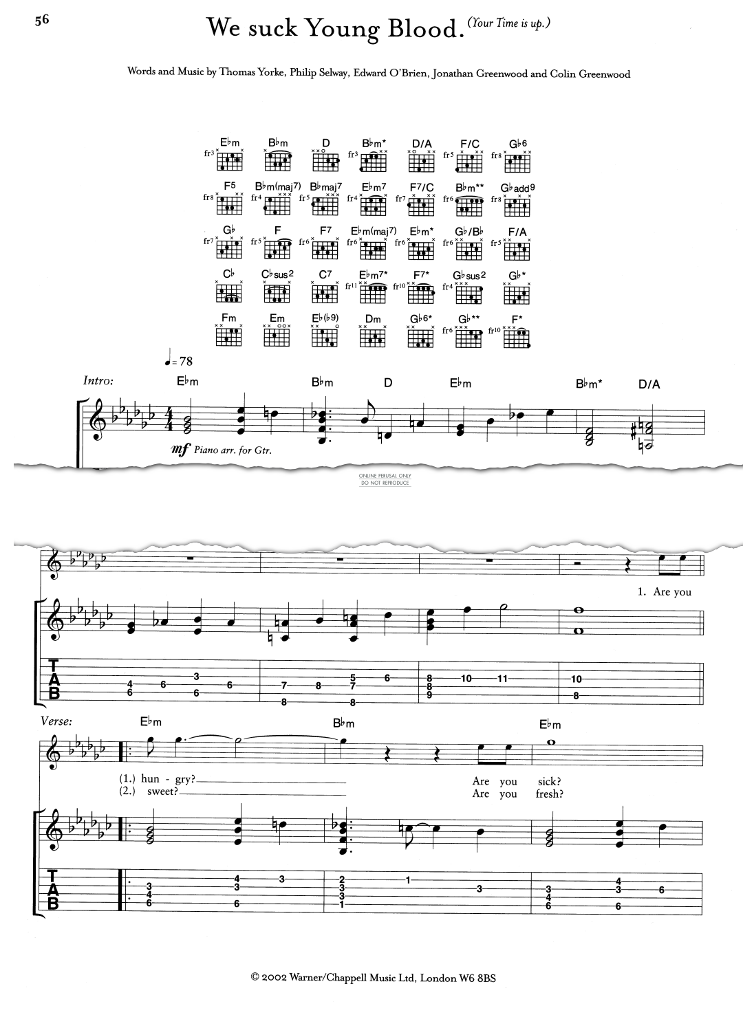 Produktgalerie: Seite 1 von 1 We Suck Young Blood, Radiohead, Gesang, Gitarre