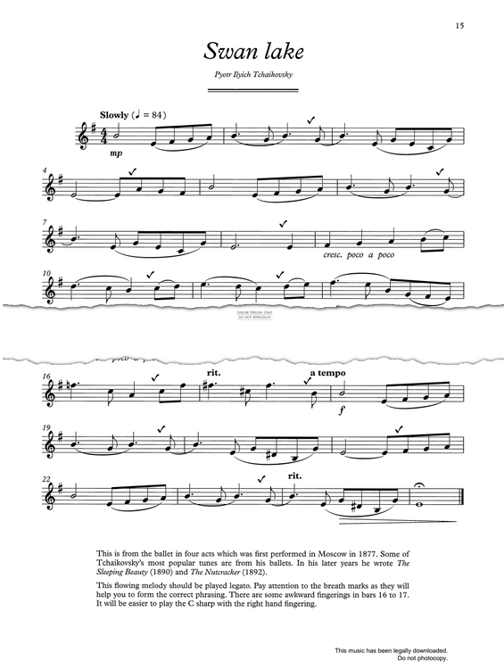 gallery: Theme from 'Swan Lake', Pyotr Ilyich Tchaikovsky