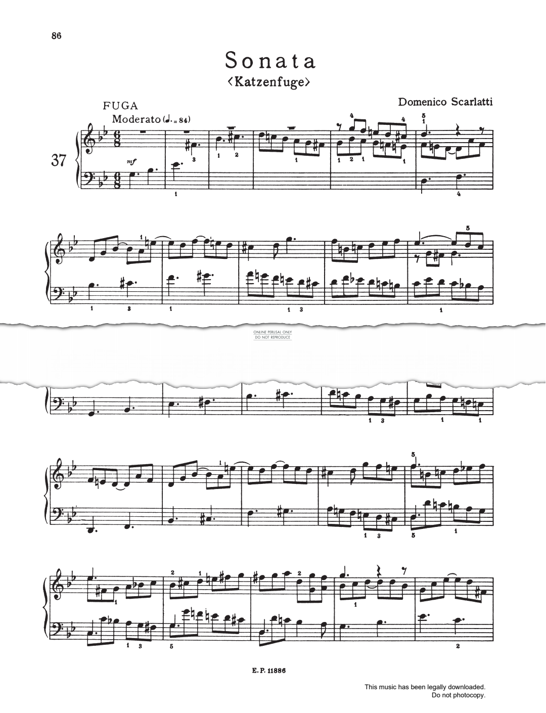 Produktbild zu: Sonata in G minor L.499 K.30 (Cat's Fugue)