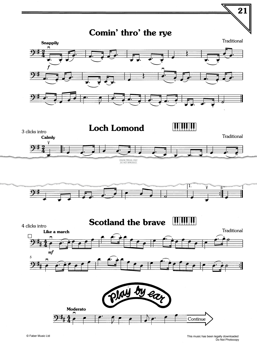 Produktgalerie: Seite 1 von 1 Comin' Thro' The Rye/Loch Lomond/Scotland The Brave, Traditional, Violoncello