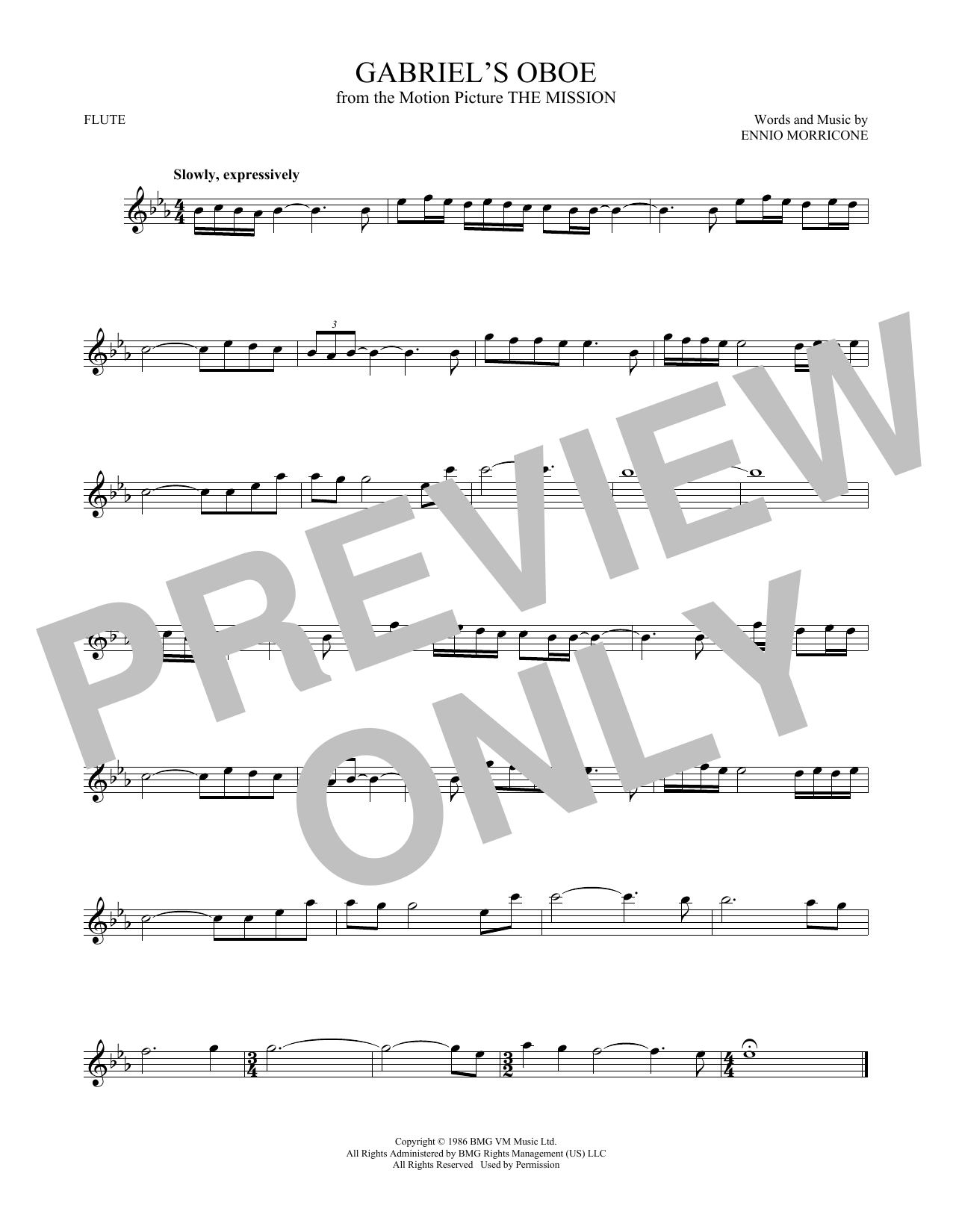 Product gallery: Page 1 of 1 Gabriel's Oboe (from The Mission), Ennio Morricone