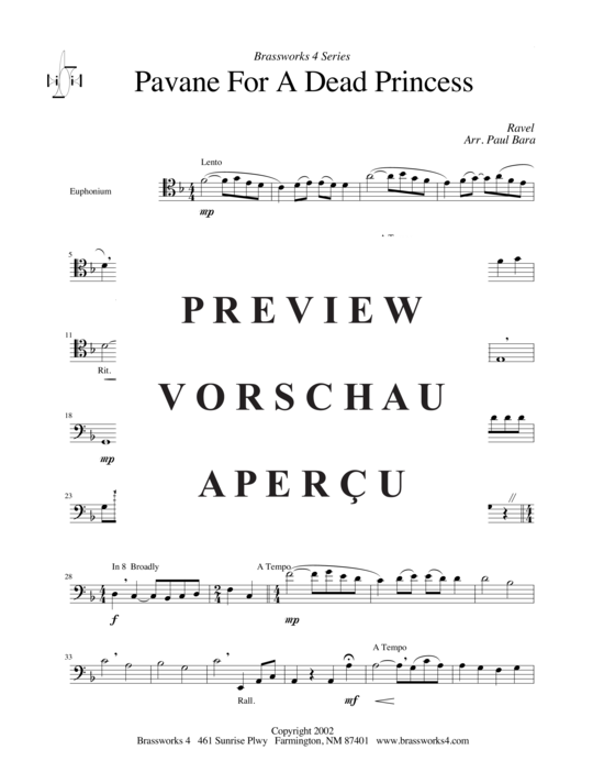 Produktgalerie: Seite 7 von 14 Pavane for a Dead Princess, , (2xTrompete in B/C, Horn in F, Posaune)