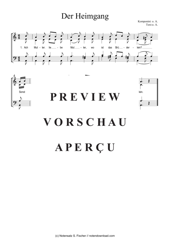 Produktgalerie: Seite 2 von 3 Der Heimgang , , (Gemischter Chor)