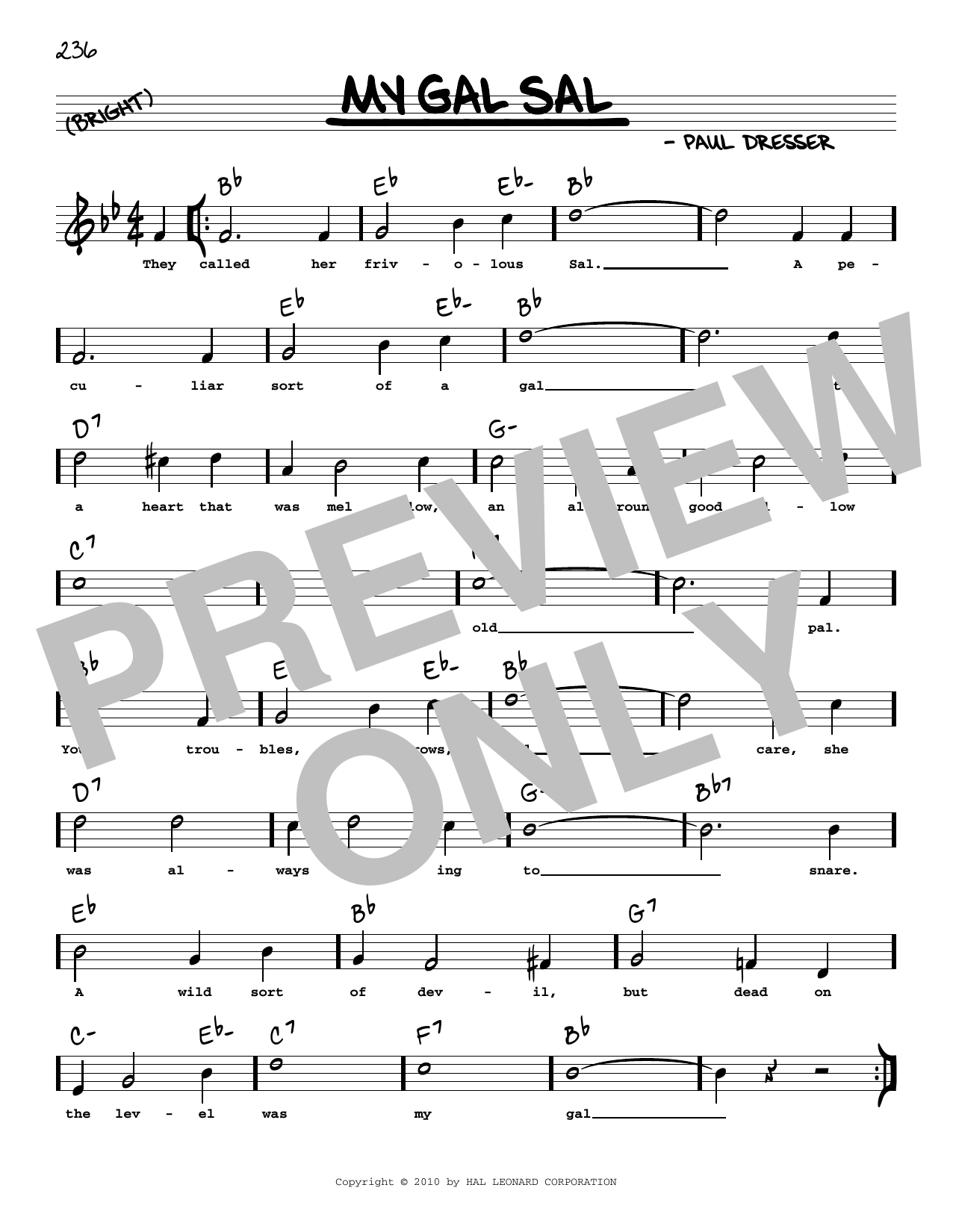Product picture to: My Gal Sal (arr. Robert Rawlins)