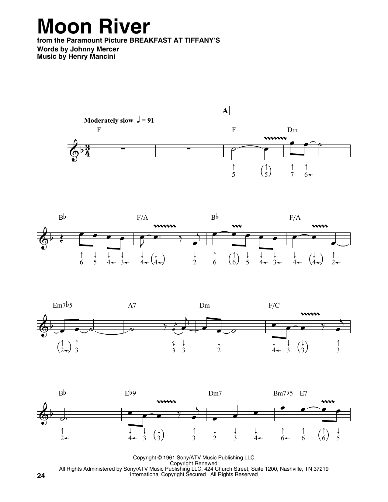 Product gallery: Page 1 of 1 Moon River, Henry Mancini