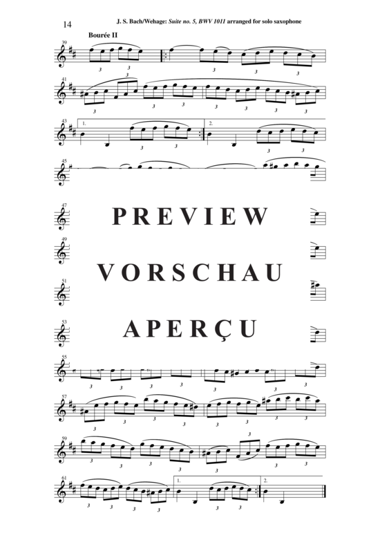 Product gallery: Page 15 of 16 Cello Suite Nr. 5, BWV 1011 , , (Saxophon Solo)