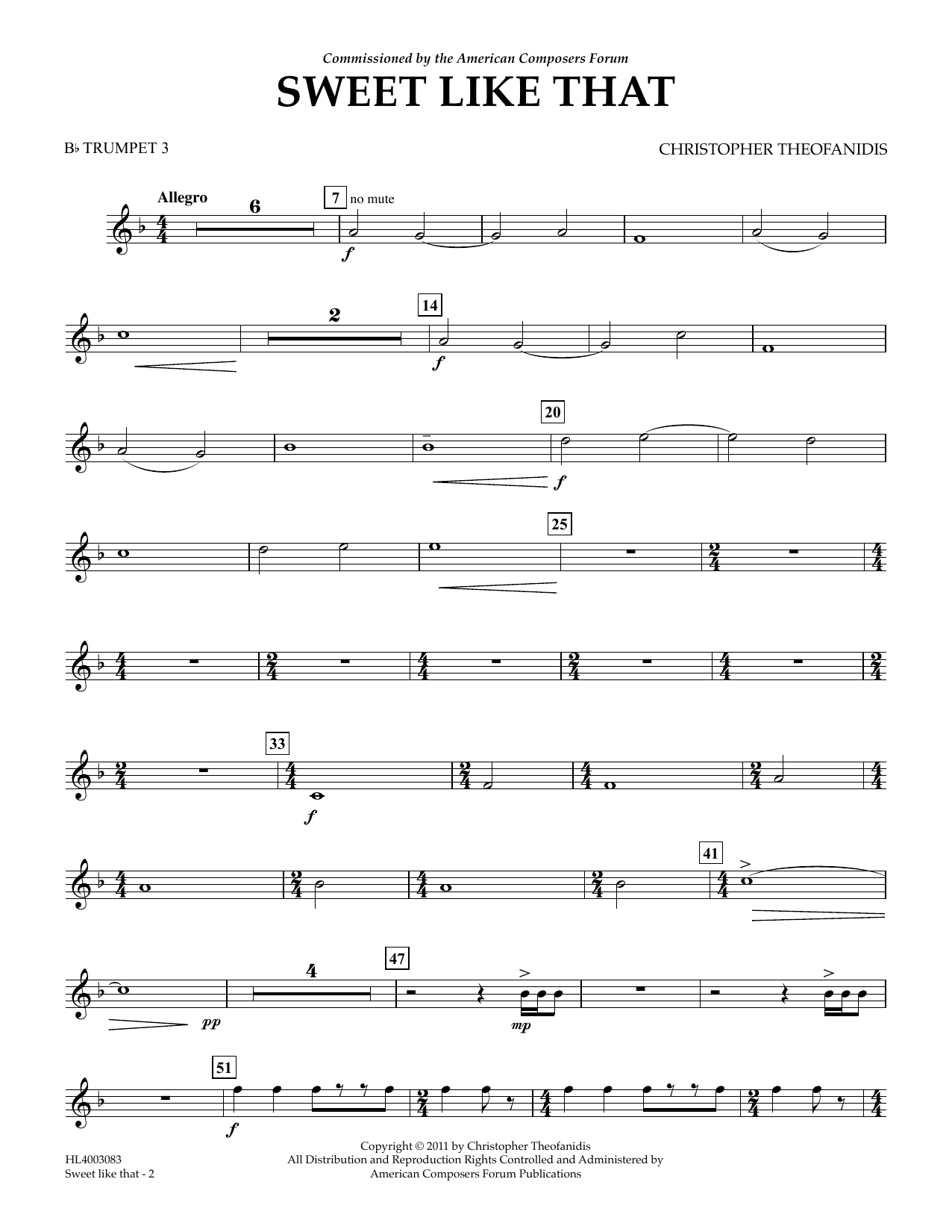 Produktgalerie: Seite 1 von 1 Sweet like that - Bb Trumpet 3, Christopher Theofanidis, Ensemble