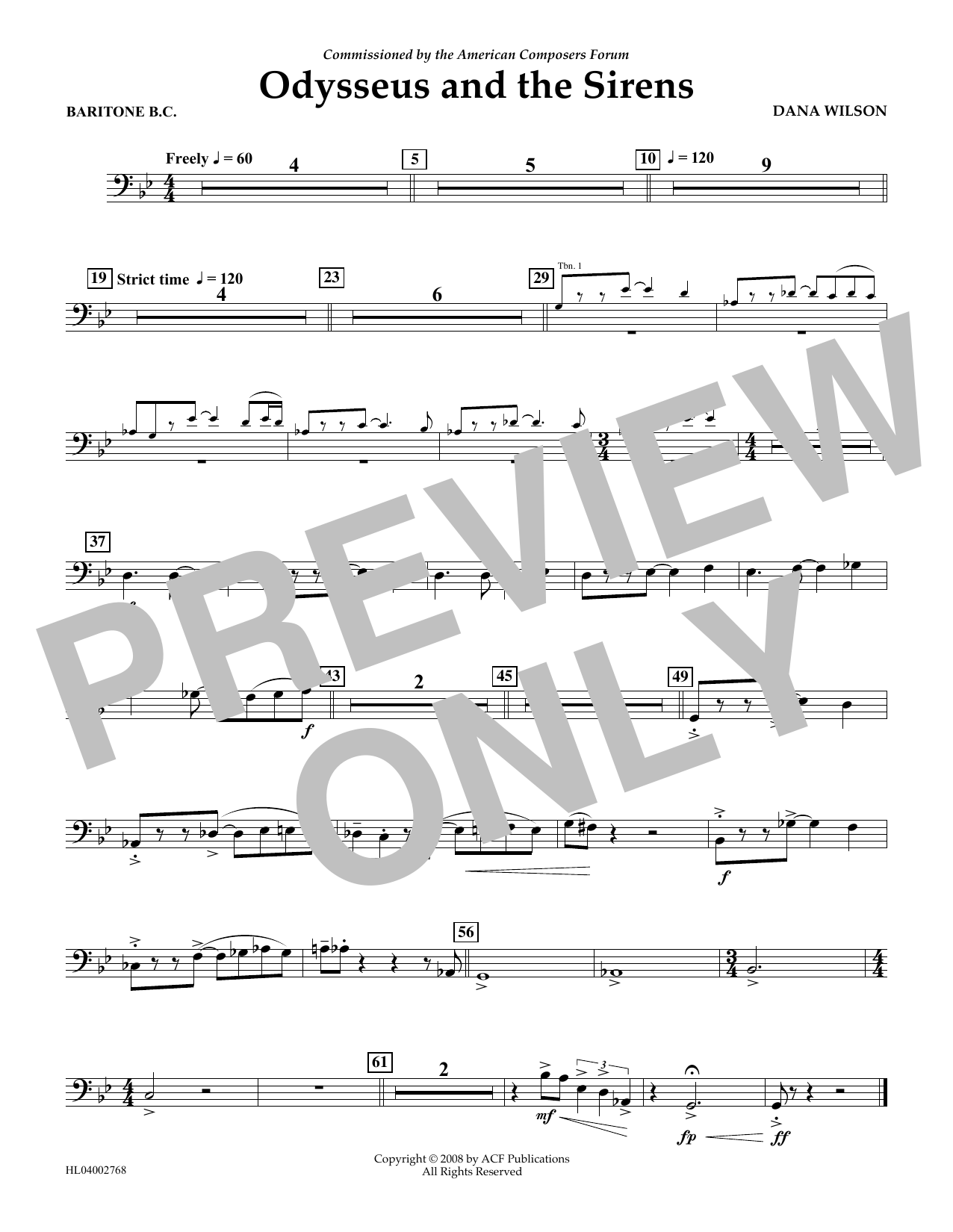 Produktbild zu: Odysseus and the Sirens - Euphonium in Bass Clef