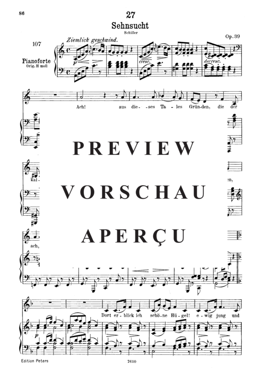 Product gallery: Page 2 of 7 Sehnsucht D.636 Aus dieses Tales Gründen in A Moll, , Low Voice and Piano