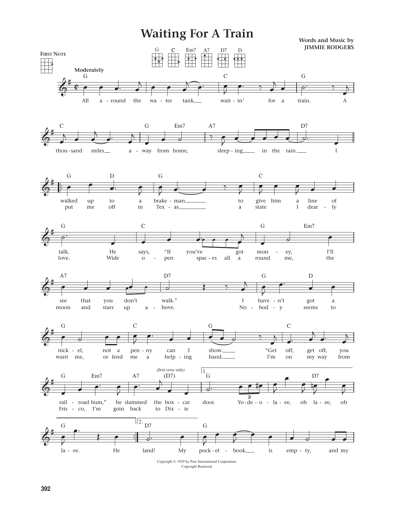 Product gallery: Page 1 of 1 Waiting For A Train (from The Daily Ukulele) (arr. Jim Beloff), Jim Beloff