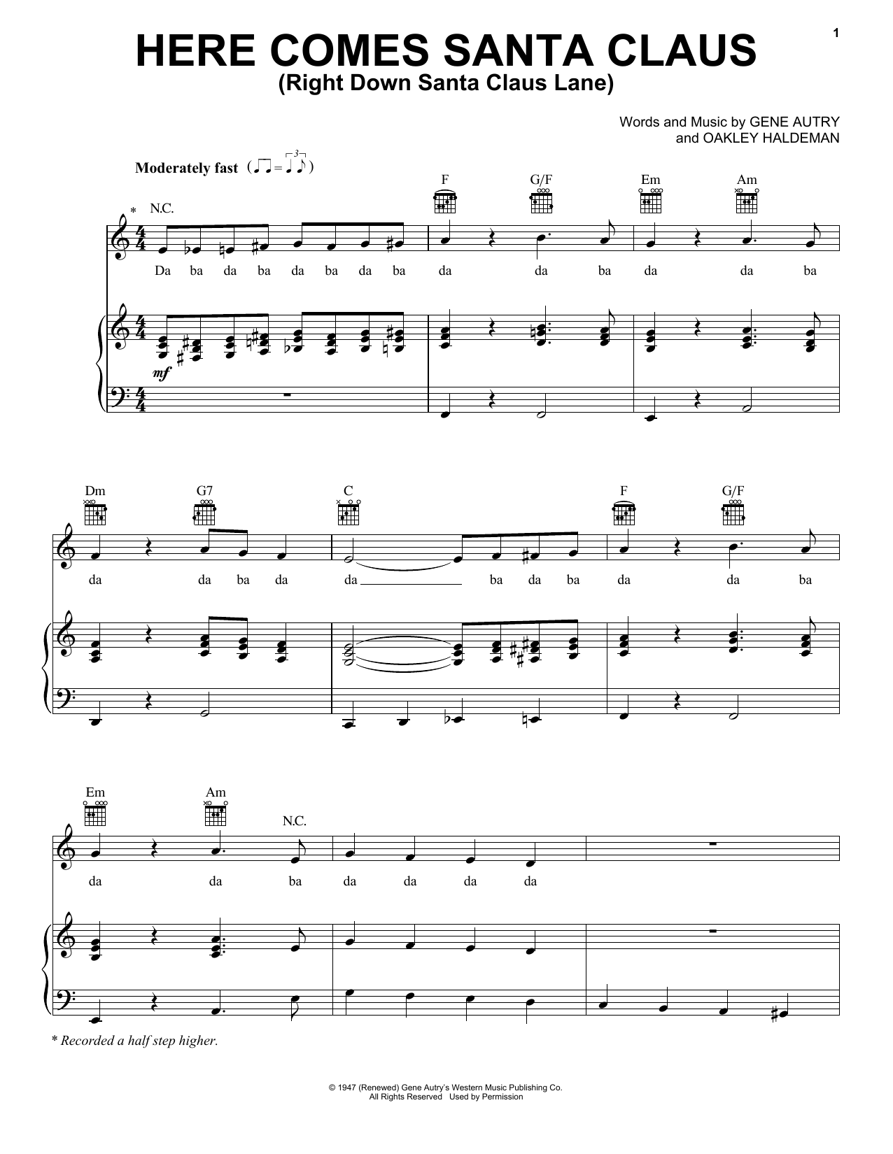 Produktbild zu: Here Comes Santa Claus (Right Down Santa Claus Lane)