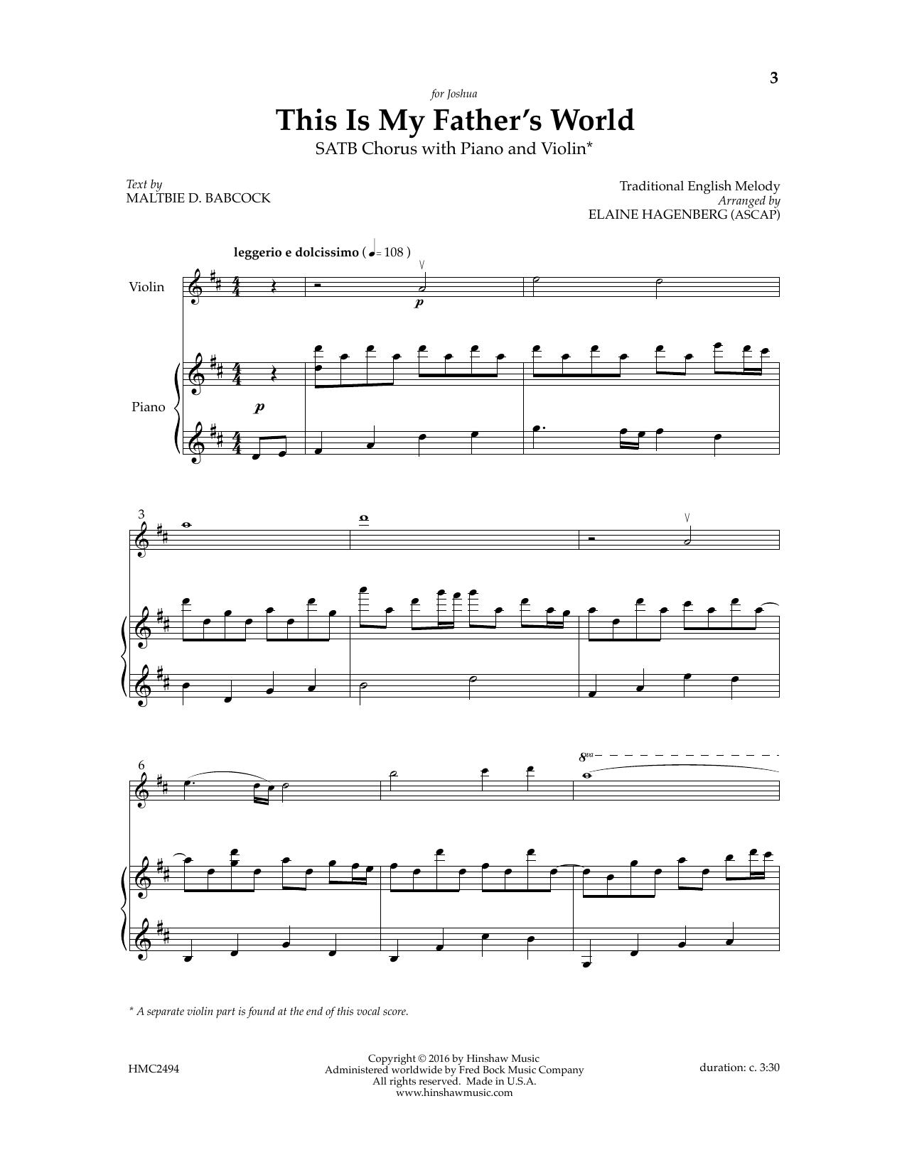 Produktgalerie: Seite 1 von 1 This Is My Father's World, Elaine Haggenberg, Chor