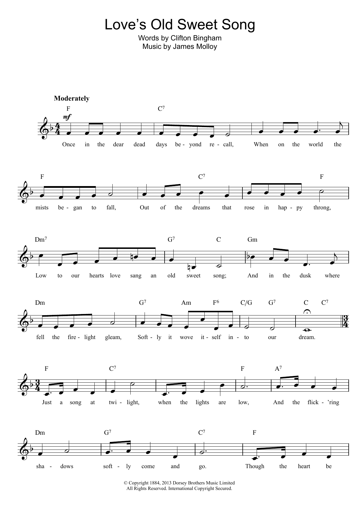 Produktgalerie: Seite 1 von 1 Love's Old Sweet Song, James L. Molloy