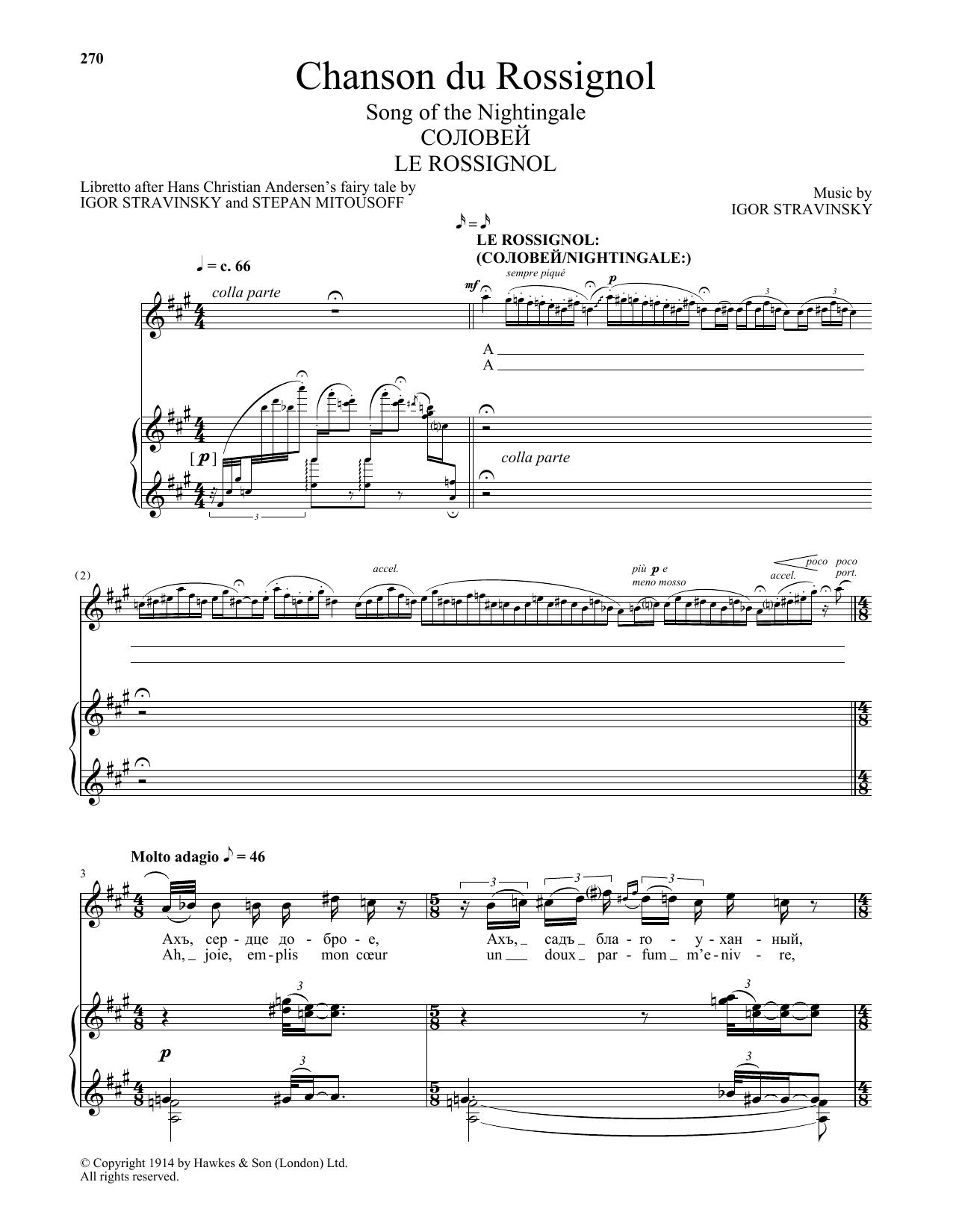 Product picture to: Chanson du Rossignol (Song Of The Nightingale)