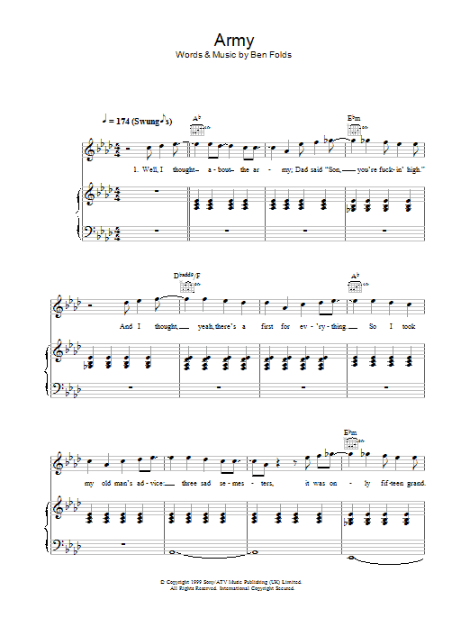Produktgalerie: Seite 1 von 1 Army, Ben Folds Five, Gesang, Gitarre, Klavier