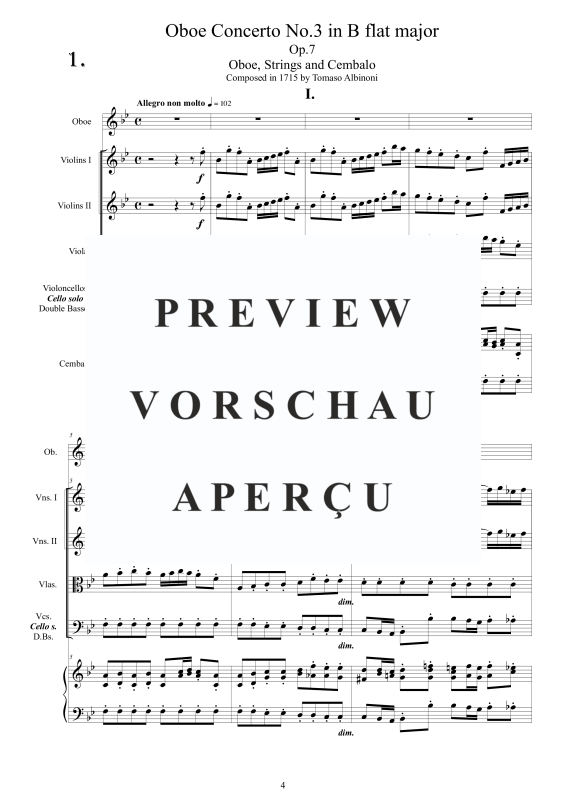 Product gallery: Page 5 of 11 The Albinoni“s Oboe - 8 Concertos Op.7/9, , Solo Oboe, String Ensemble, and Harpsichord (B.C.)