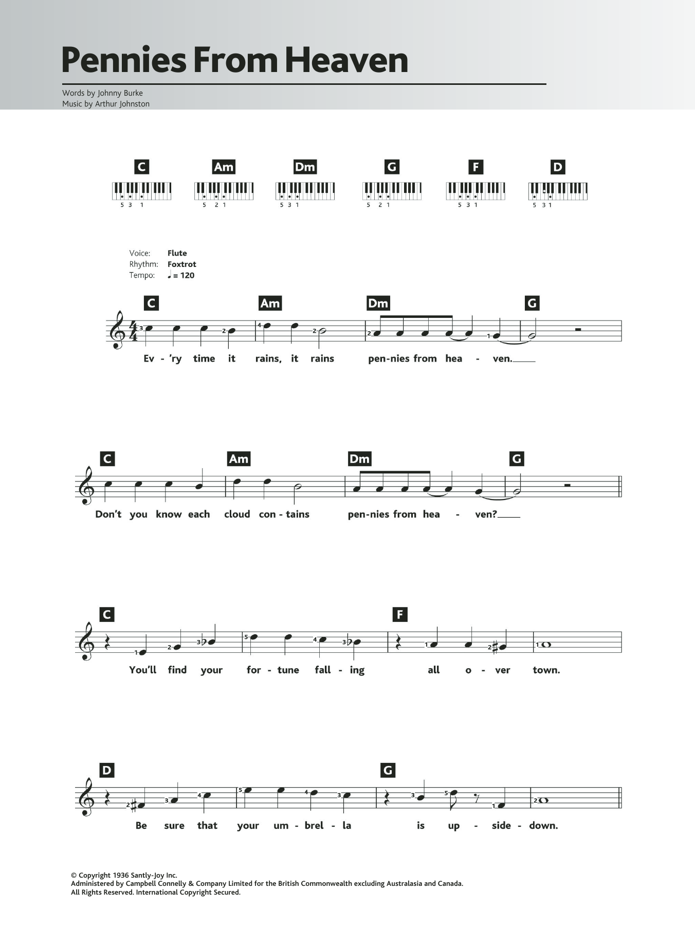 Produktgalerie: Seite 1 von 1 Pennies From Heaven, Louis Armstrong, Klavier
