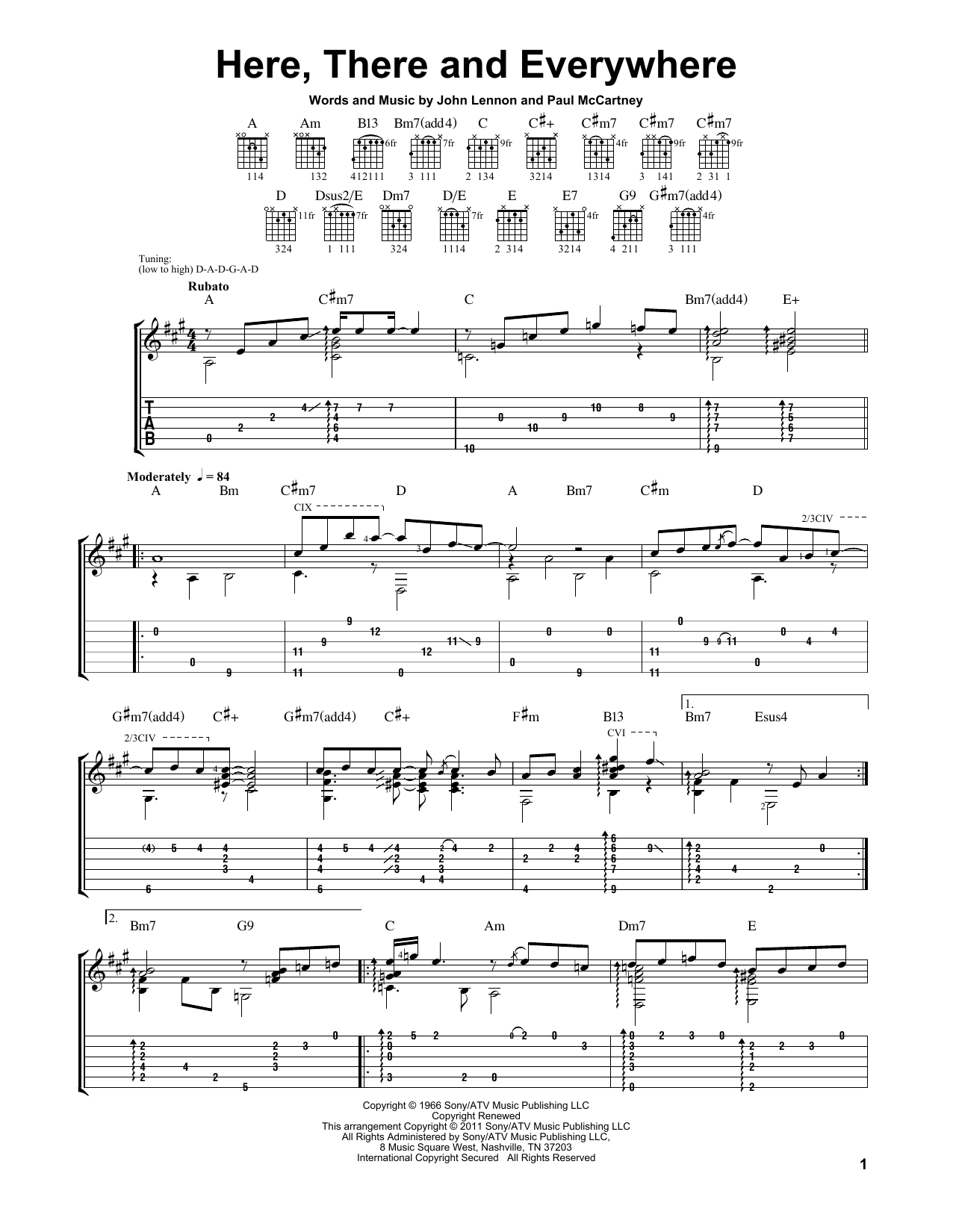 Produktgalerie: Seite 1 von 1 Here, There And Everywhere, The Beatles, Gitarre