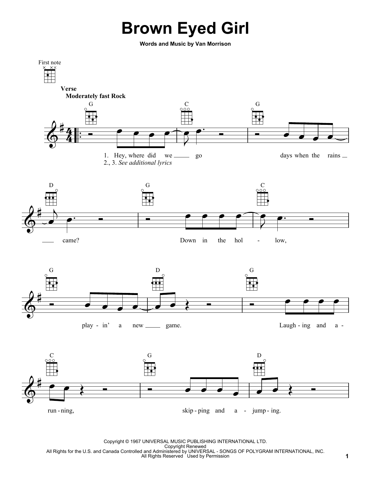 Product gallery: Page 1 of 1 Brown Eyed Girl, Van Morrison