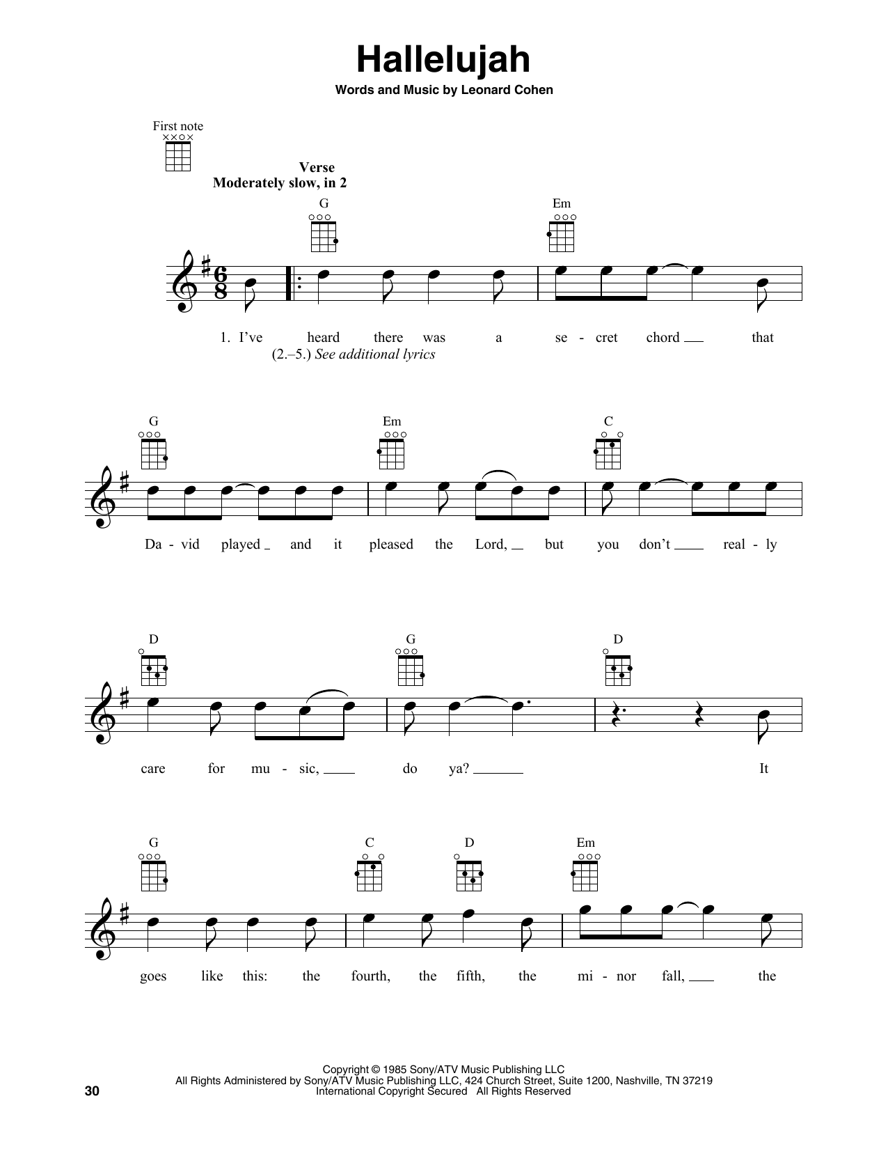 Product gallery: Page 1 of 1 Hallelujah, Leonard Cohen