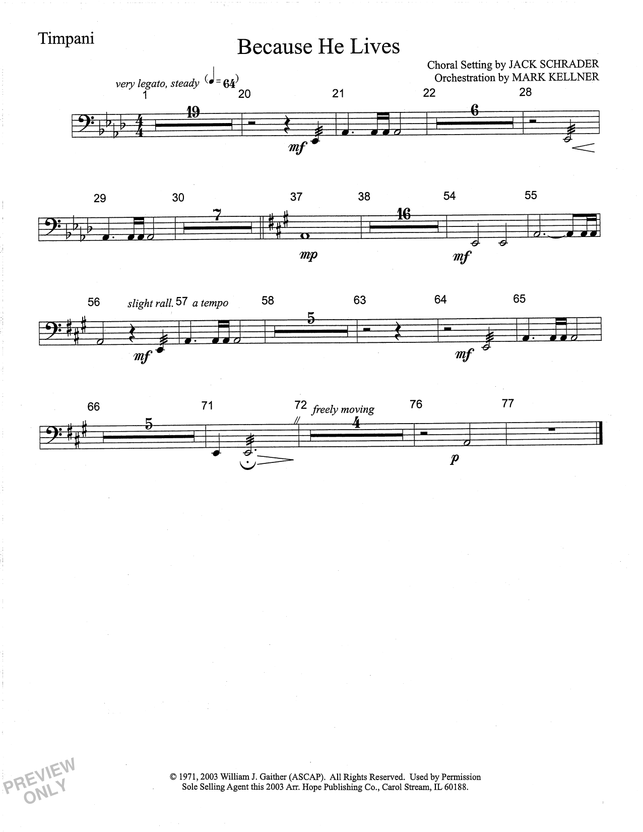 Product picture to: Because He Lives - Timpani