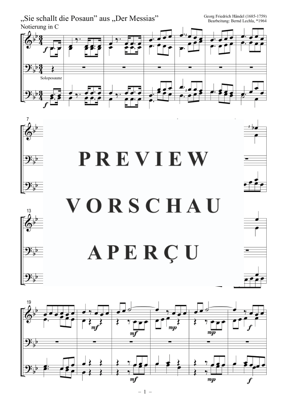 Produktgalerie: Seite 2 von 9 Sie schallt die Posaun aus: Der Messias, , Posaunenchor