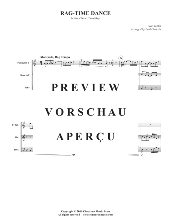 Produktgalerie: Seite 3 von 9 Ragtime Dance , , (Blechbläser Trio für Trompete in B, Horn in F oder Posaune + Tuba)