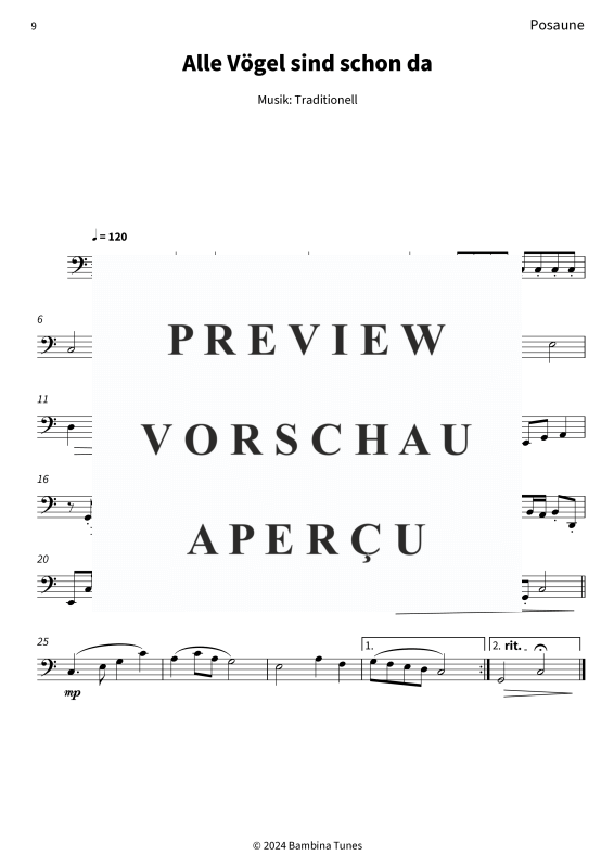 Produktgalerie: Seite 11 von 11 Alle Vögel sind schon da, , (Blechbläser Trio)